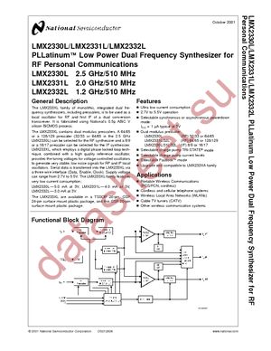 LMX2330LSLBX/NOPB datasheet  